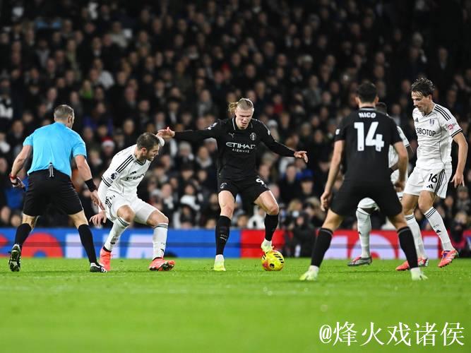哈兰德英超百球创纪录 福登双响助曼城5-4险胜富勒姆
