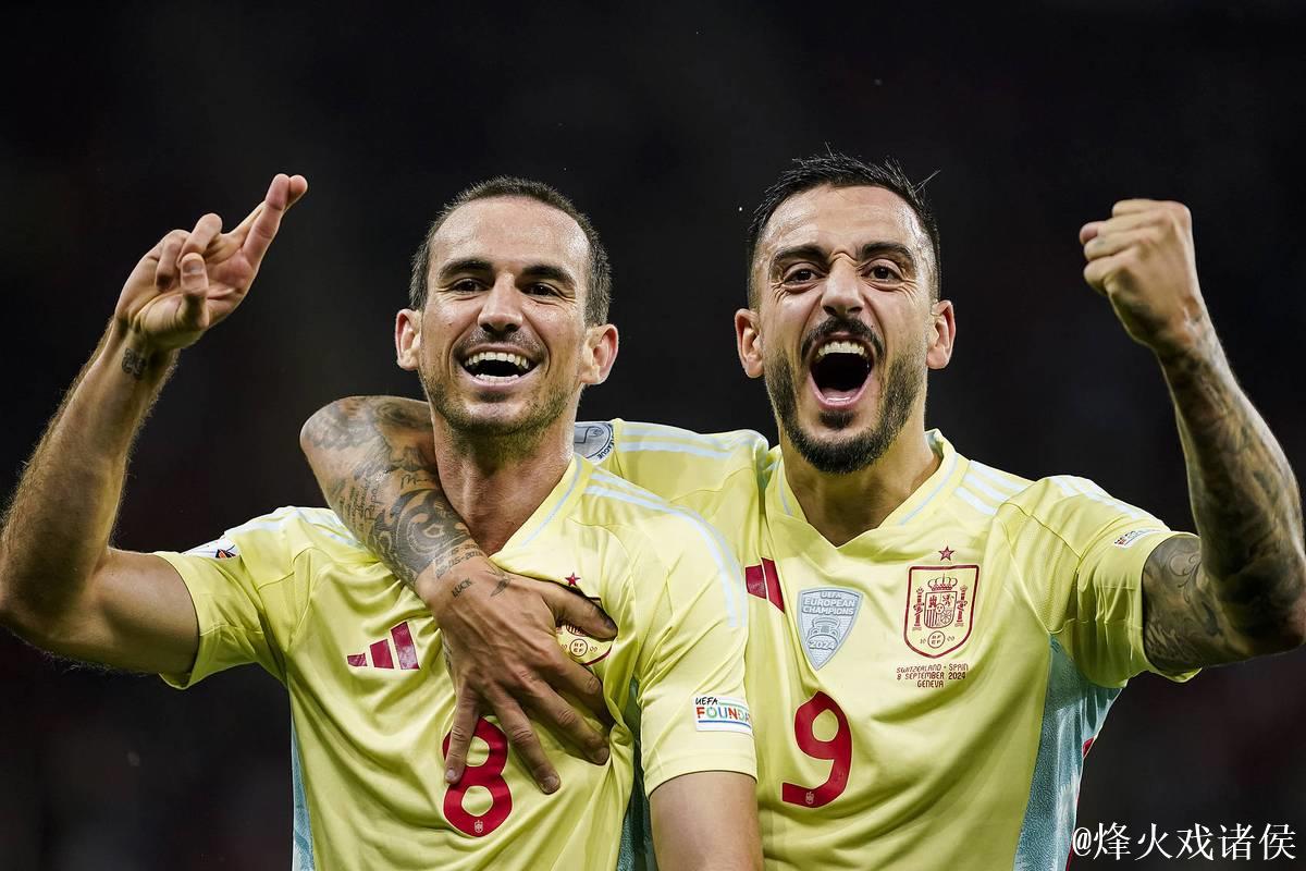 欧国联-何塞卢快速破门法比安梅开二度 10人西班牙4-1击败瑞士